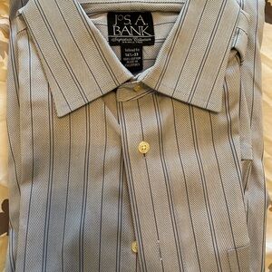 Jos. A. Bank Men's Classic Blue Pinstripe Signature Collection Shirt